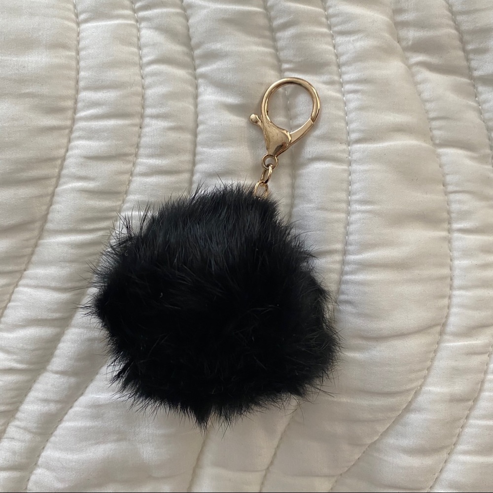 Rabbit Fur Ball Keychain